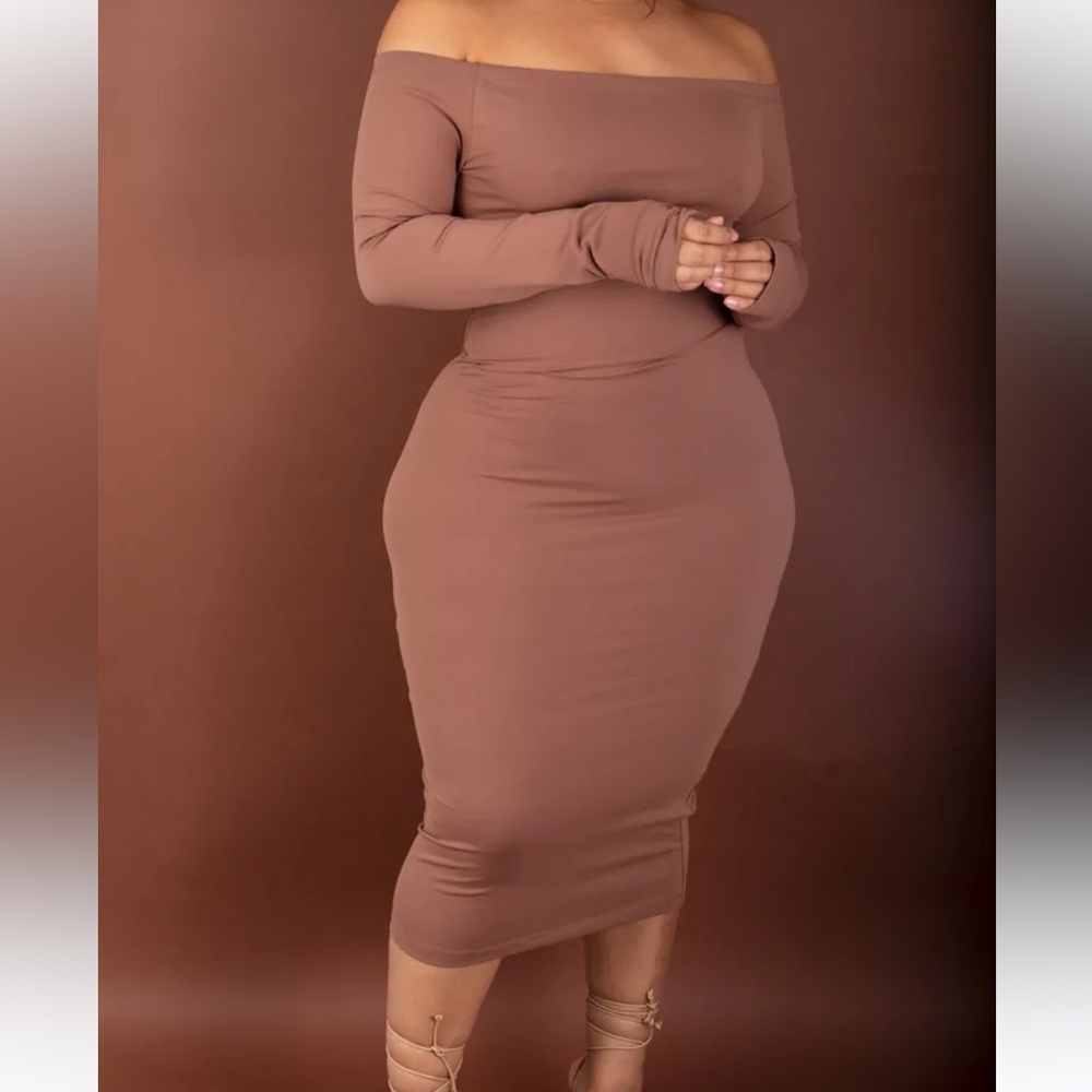 NEW Shop Babes Wifey Midi Dress Mocha